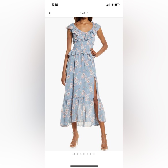 Floret Studios Luna Floral Smocked Midi Dress - Picture 1 of 3